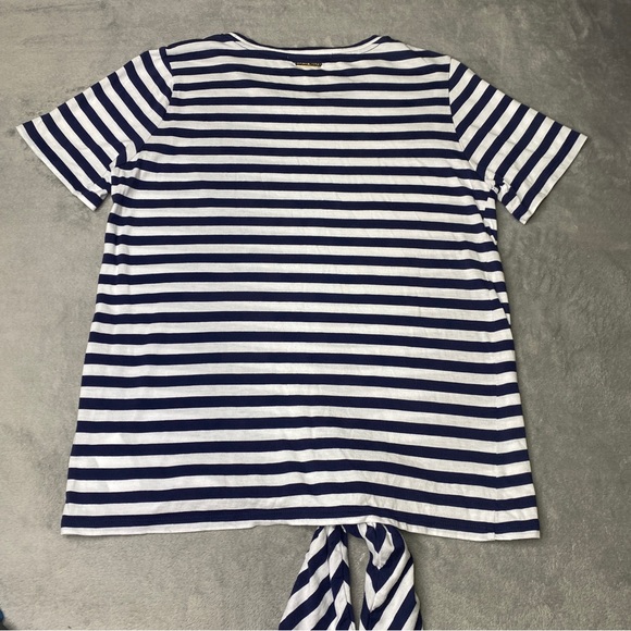 Michael Kors Navy Blue and White Striped Shirt Women’s Size Large - Picture 6 of 6